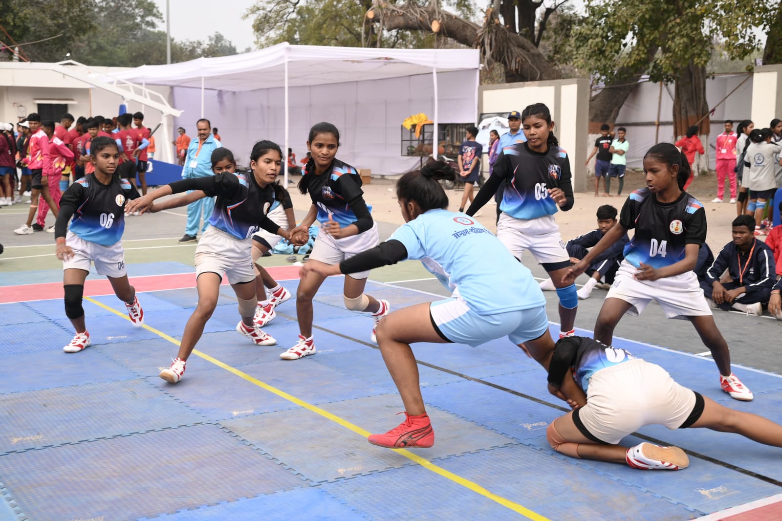 Shark Kabaddi League action on the mat