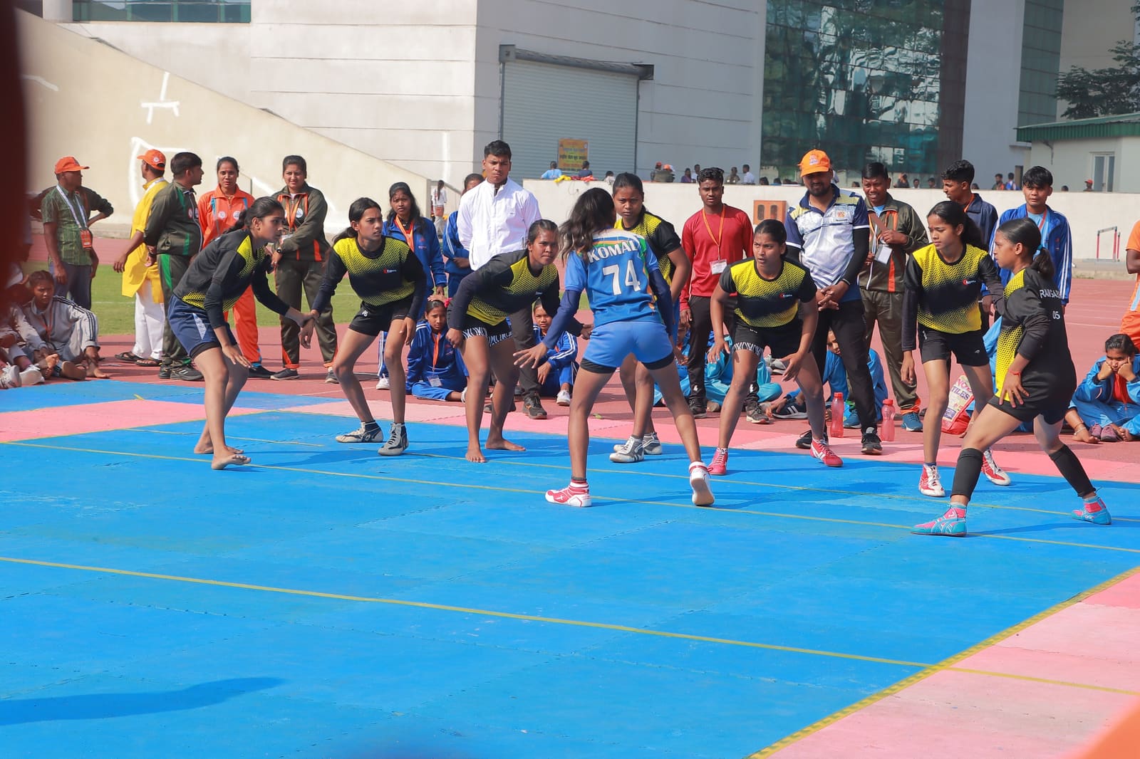 Team defence lined up on the court